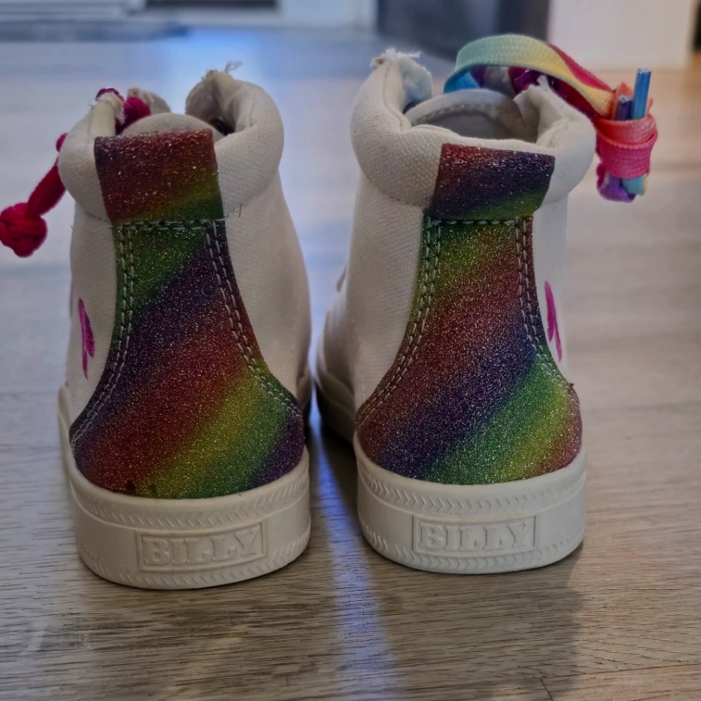 BILLY Footwear White Rainbow BILLY Classic Lace High Tops 7M